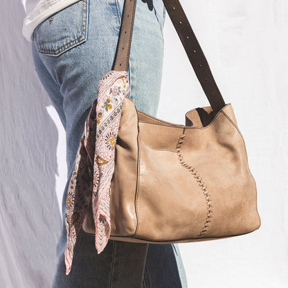 HOBO Render Shoulder Bag In Buffed Leather - Hazel
