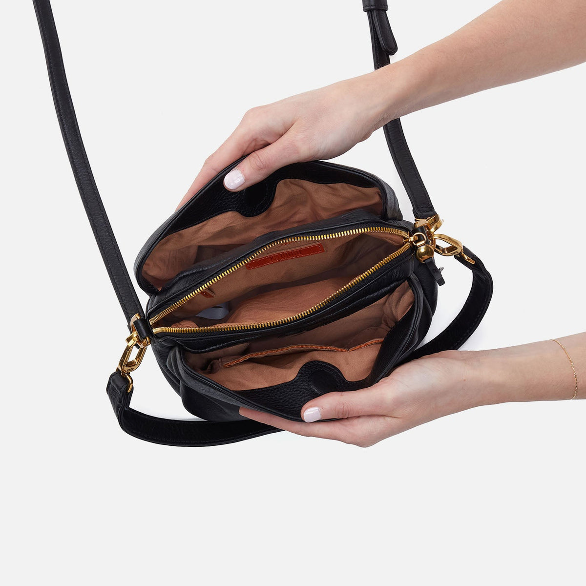 HOBO Starr Convertible Shoulder Bag in Pebbled Leather - Black