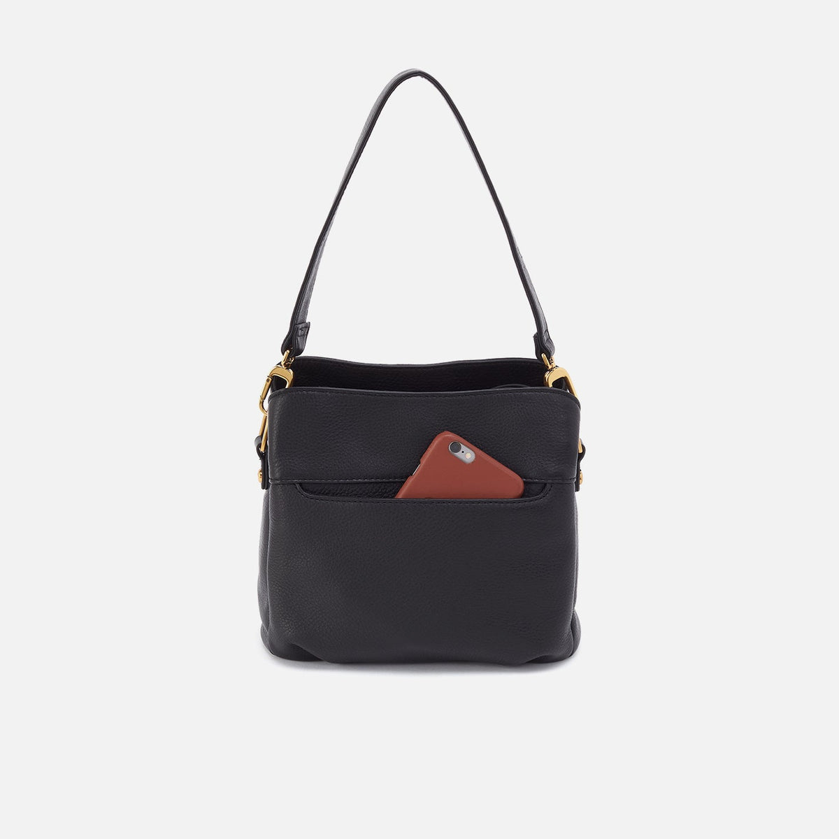 HOBO Starr Convertible Shoulder Bag in Pebbled Leather - Black