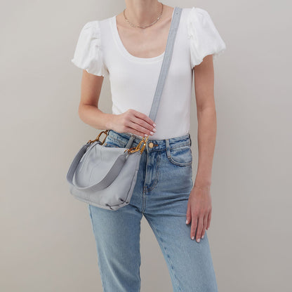 HOBO Advance Shoulder Bag In Pebbled Leather - Blue Pearl