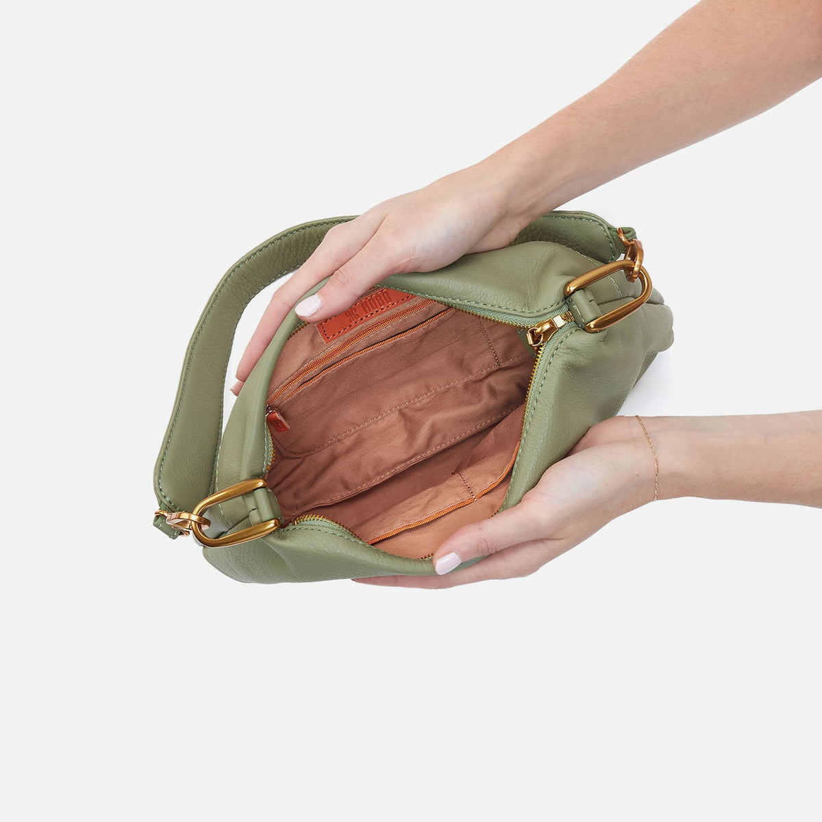 HOBO Advance Shoulder Bag In Pebbled Leather - Watercress