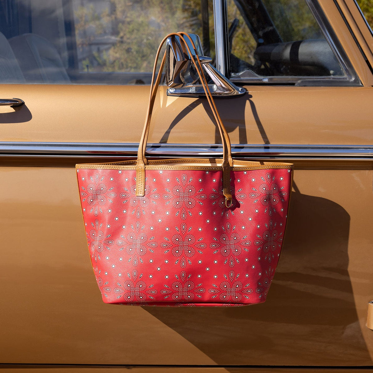HOBO All That Tote In Coated Canvas - Red Journey Bandana