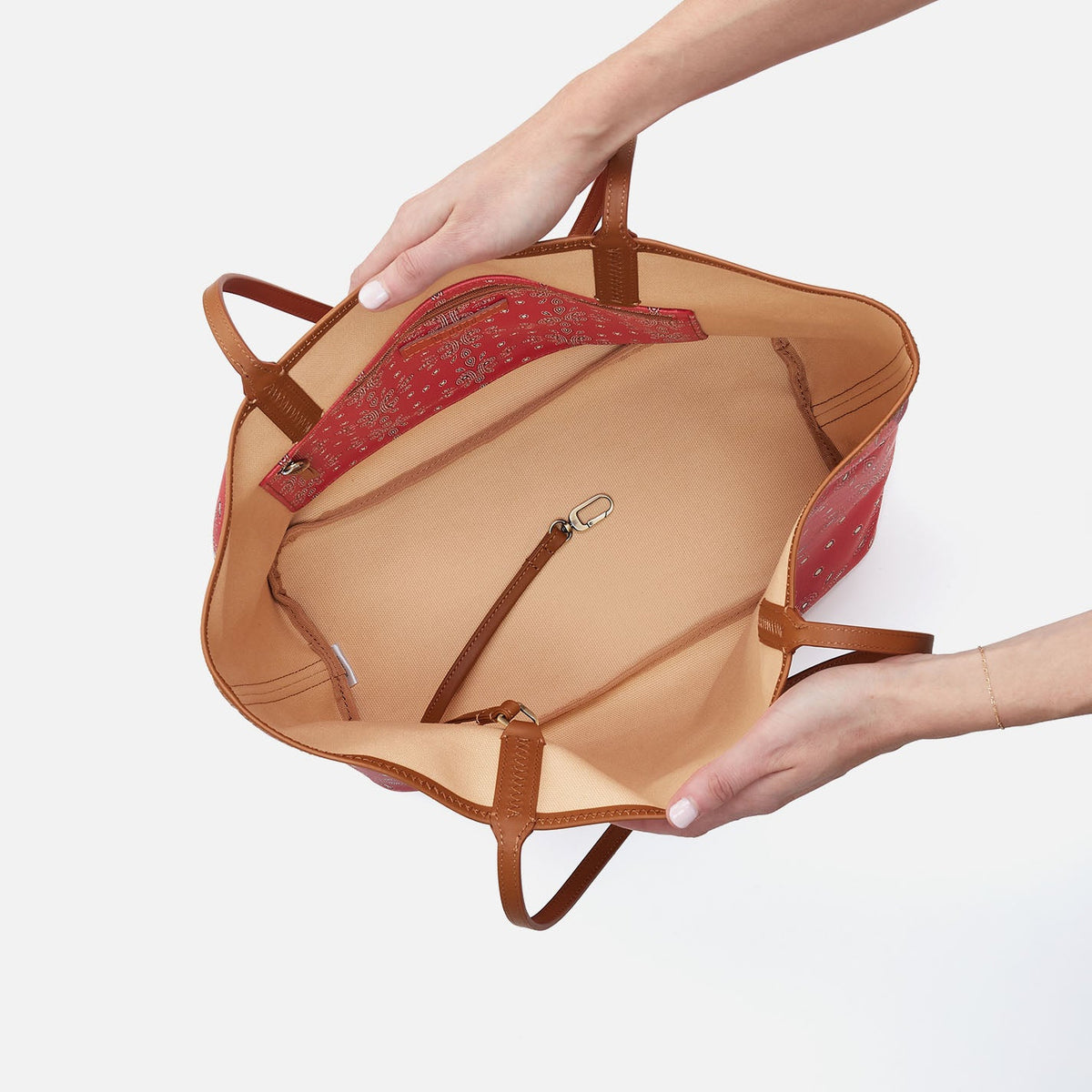 HOBO All That Tote In Coated Canvas - Red Journey Bandana
