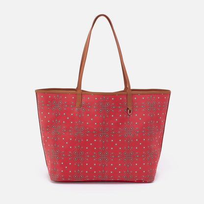 HOBO All That Tote Large In Coated Canvas - Red Journey Bandana