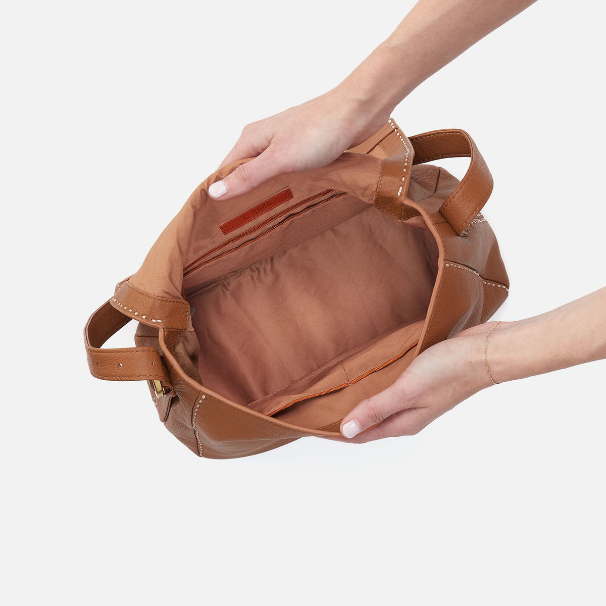 HOBO Austin Shoulder Bag In Pebbled Leather - Warm Honey