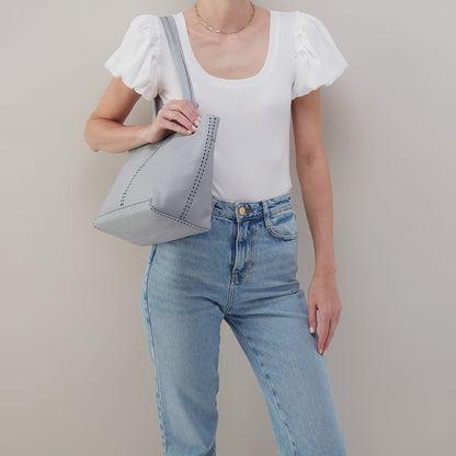 HOBO Austin Tote In Pebbled Leather - Blue Pearl