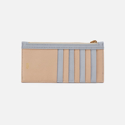 HOBO Carte Card Case In Pebbled Leather - Blue Pearl