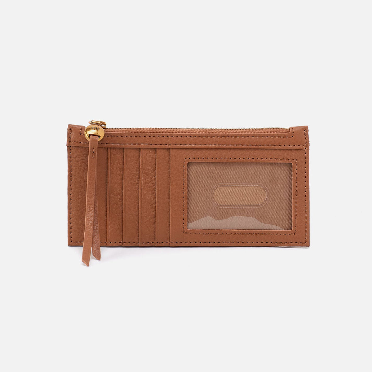 HOBO Carte Card Case In Pebbled Leather - Warm Honey