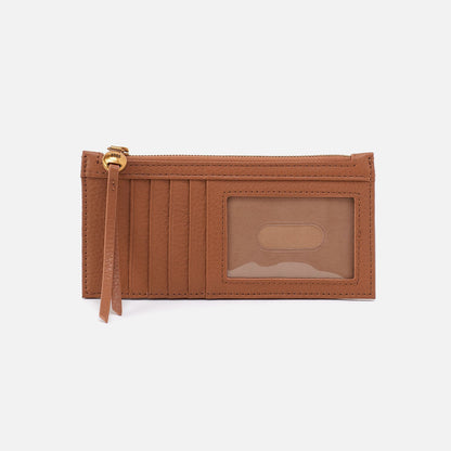 HOBO Carte Card Case In Pebbled Leather - Warm Honey