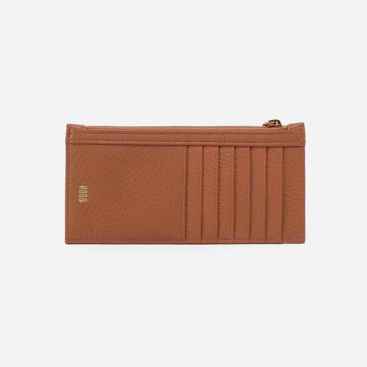 HOBO Carte Card Case In Pebbled Leather - Warm Honey