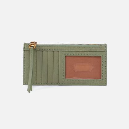 HOBO Carte Card Case In Pebbled Leather - Watercress