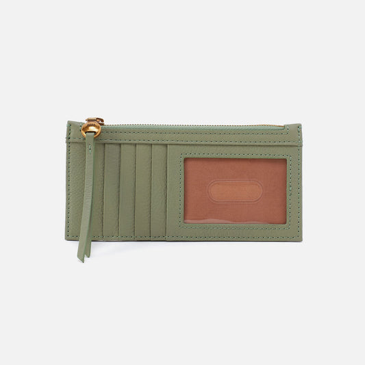 HOBO Carte Card Case In Pebbled Leather - Watercress