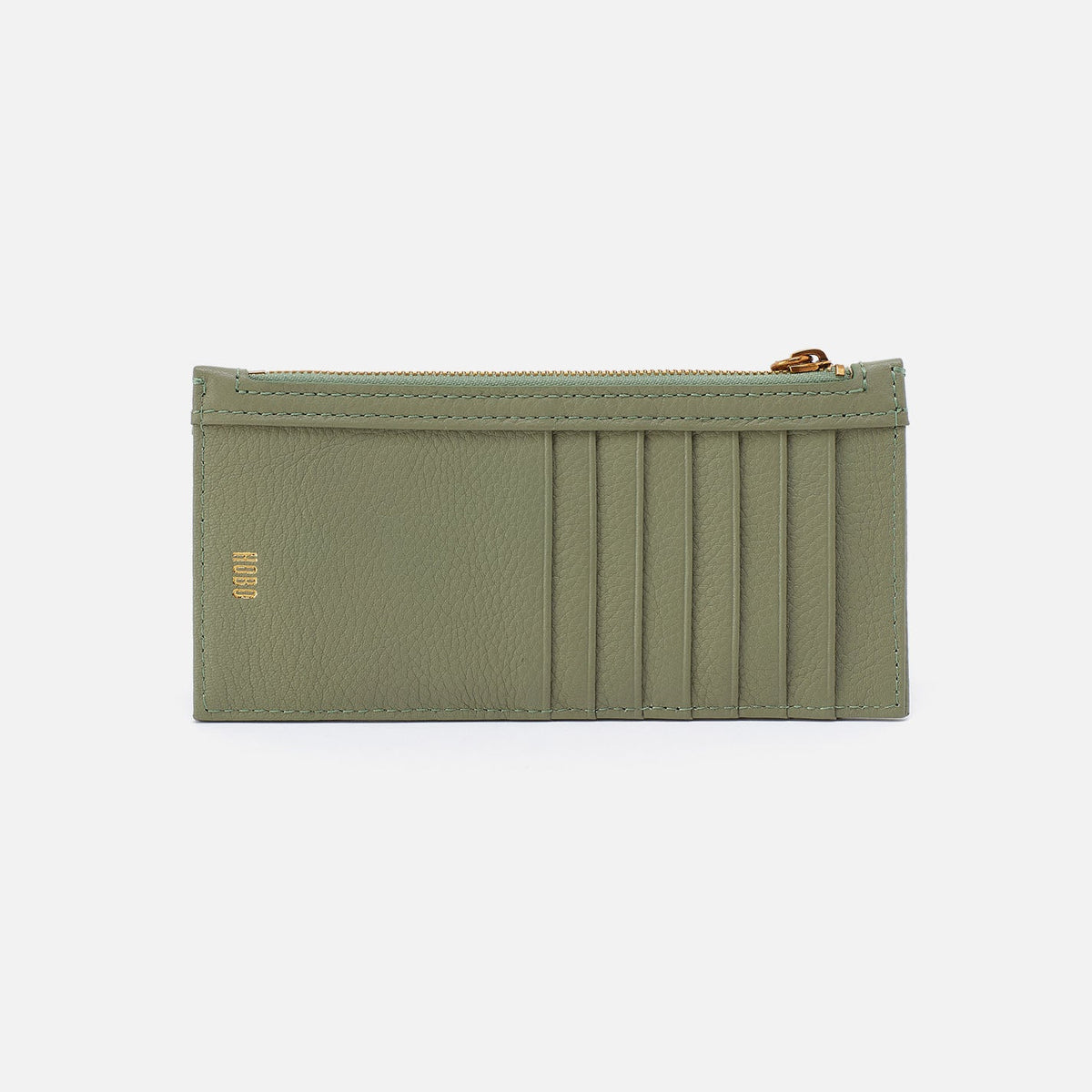 HOBO Carte Card Case In Pebbled Leather - Watercress