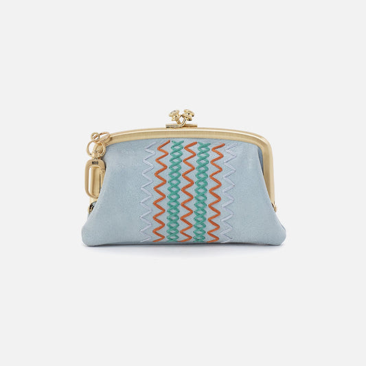HOBO Cheer Frame Pouch In Buffed Leather - Sky