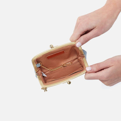 HOBO Cheer Frame Pouch In Buffed Leather - Sky