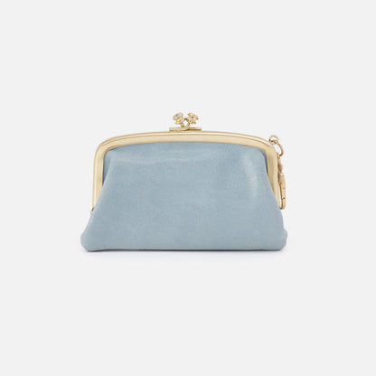 HOBO Cheer Frame Pouch In Buffed Leather - Sky