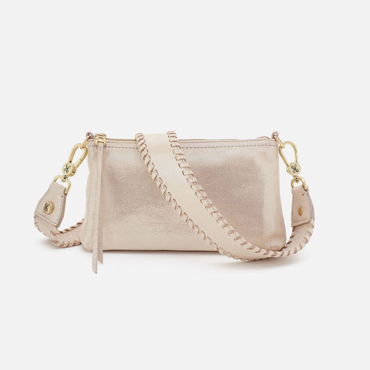 HOBO Darcy Crossbody In Metallic Leather - Sand Shimmer