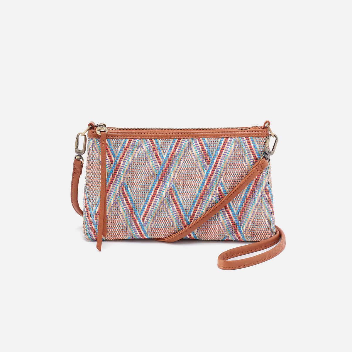HOBO Darcy Crossbody In Multi Weave With Leather Trim - Sunset Raffia