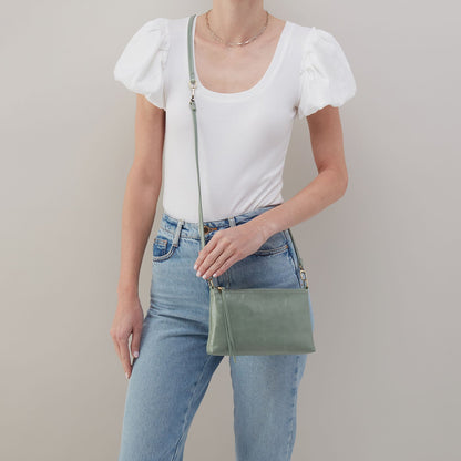 HOBO Darcy Crossbody In Polished Leather - Jade