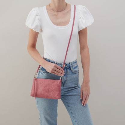 HOBO Darcy Crossbody In Tooled Embossed Leather - Mauve Tooled Emboss