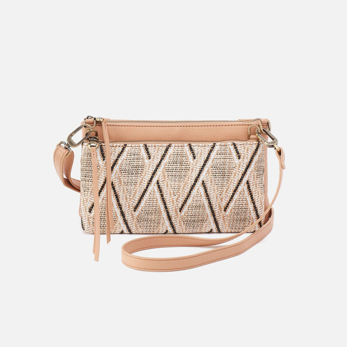 HOBO Darcy Double Crossbody In Pebbled Leather - Porcini