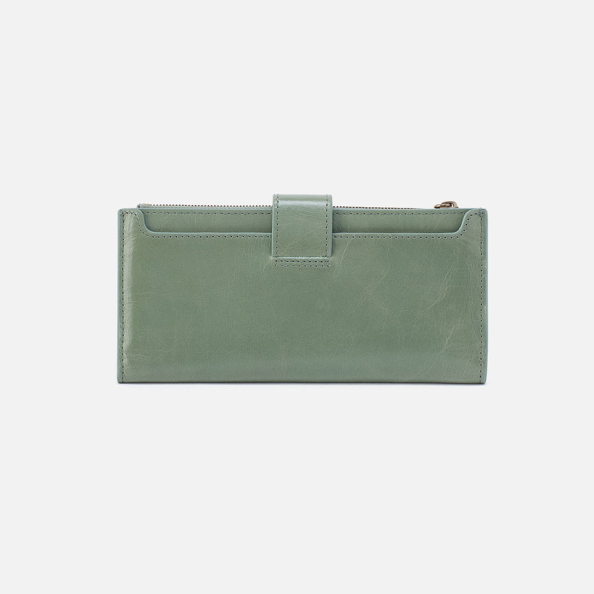 HOBO Dunn Continental Wallet In Polished Leather - Jade