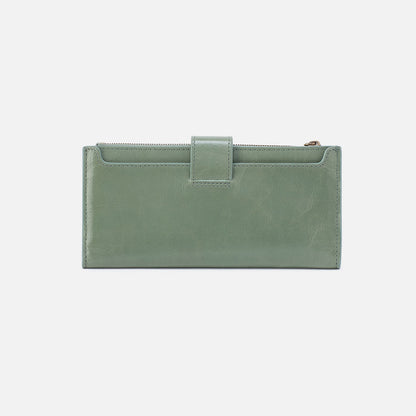 HOBO Dunn Continental Wallet In Polished Leather - Jade