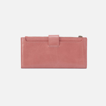 HOBO Dunn Continental Wallet In Polished Leather - Rose