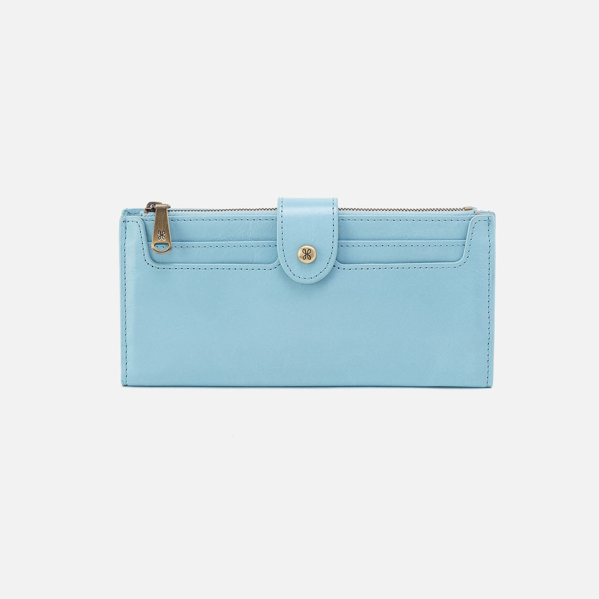 HOBO Dunn Continental Wallet In Polished Leather - Stratosphere
