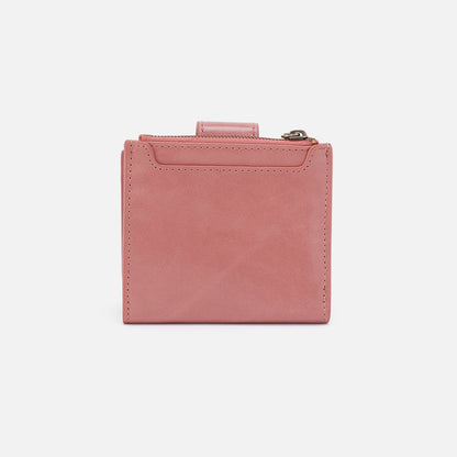 HOBO Dunn Mini Wallet In Polished Leather - Rose