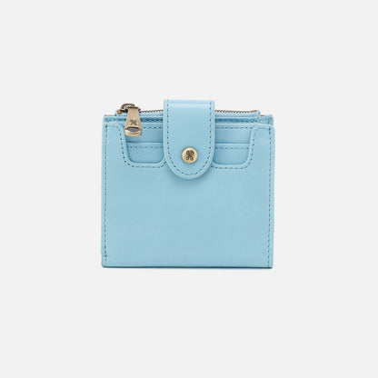 HOBO Dunn Mini Wallet In Polished Leather - Stratosphere
