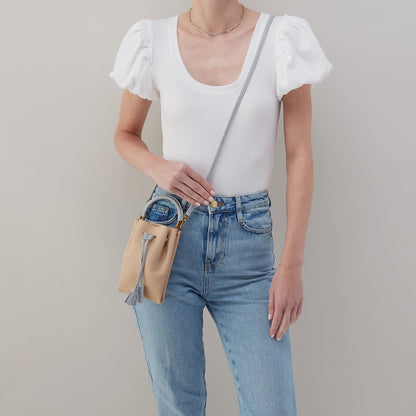 HOBO Eden Phone Crossbody In Pebbled Leather - Linen