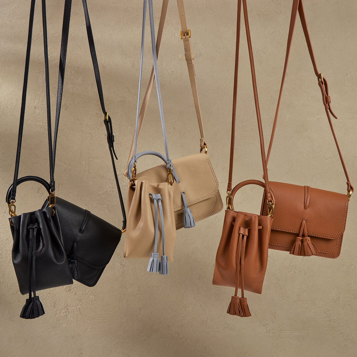 HOBO Eden Phone Crossbody In Pebbled Leather - Linen