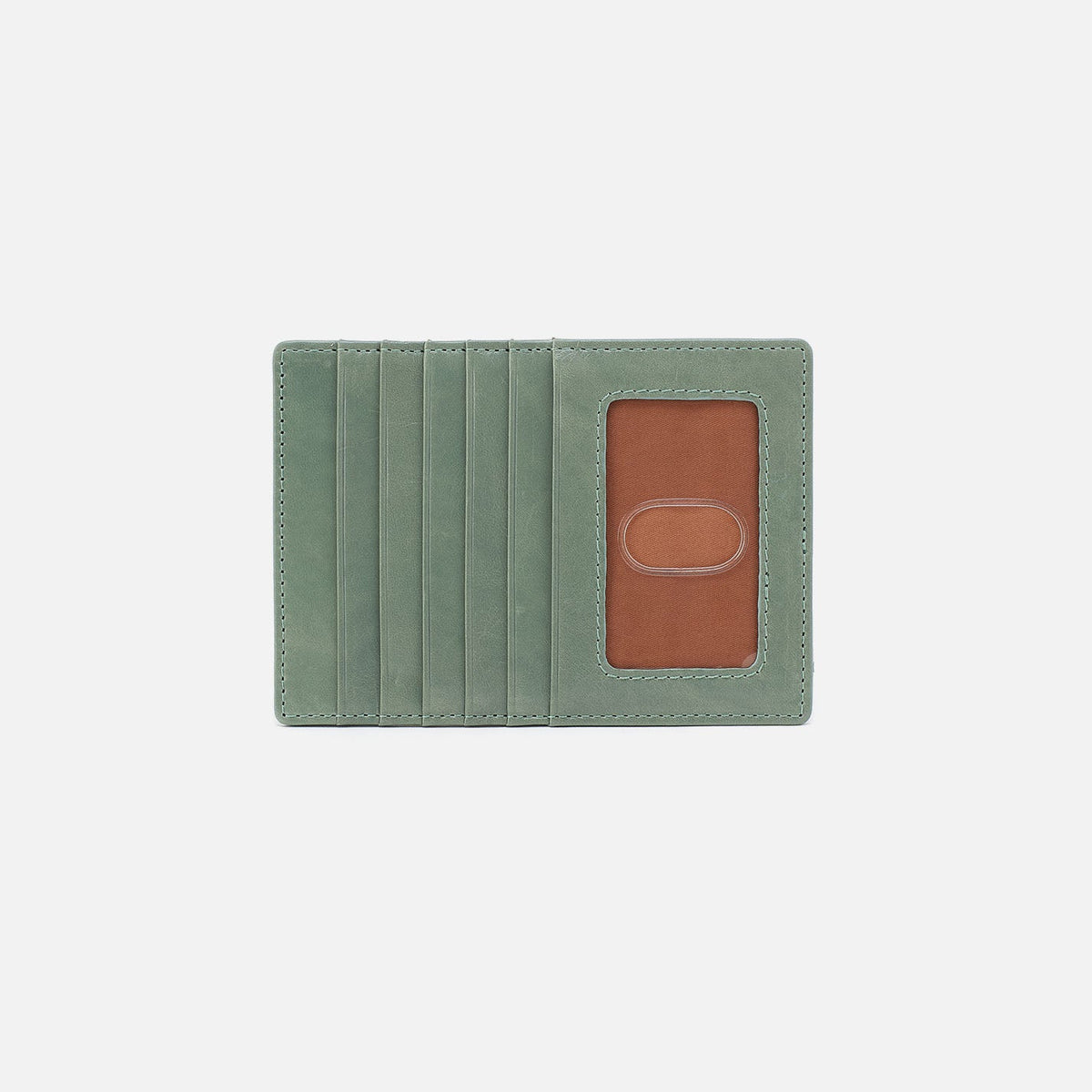 HOBO Euro Slide Card Case In Polished Leather - Jade