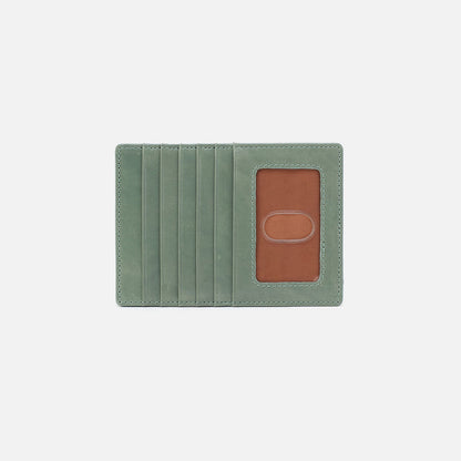 HOBO Euro Slide Card Case In Polished Leather - Jade