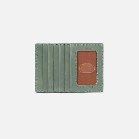 HOBO Euro Slide Card Case In Polished Leather - Jade