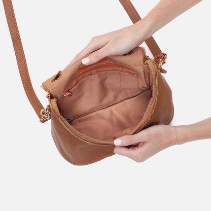 HOBO Fern Top Handle Satchel In Pebbled Leather - Warm Honey