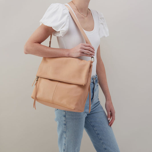 HOBO Grant Backpack In Pebbled Leather - Porcini