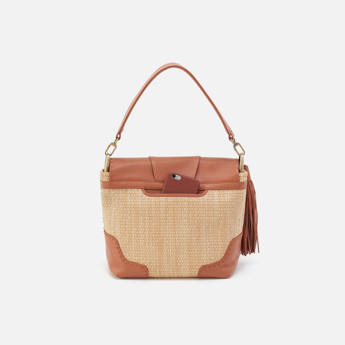 HOBO Harley Convertible Shoulder Bag in Woven Straw - Natural Straw