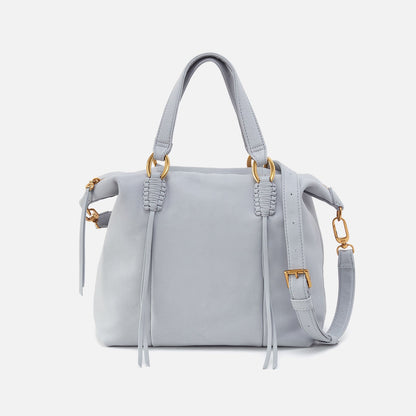 HOBO Harley Satchel In Pebbled Leather - Blue Pearl