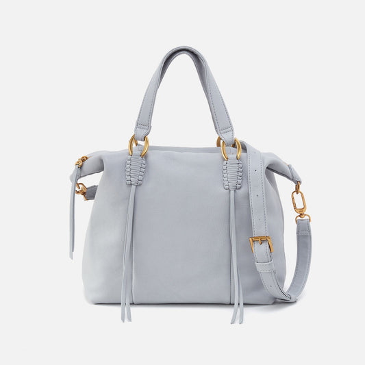 HOBO Harley Satchel In Pebbled Leather - Blue Pearl