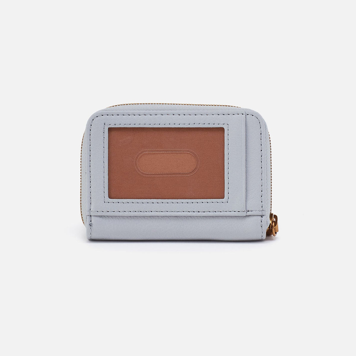 HOBO Hart Card Case In Pebbled Leather - Blue Pearl