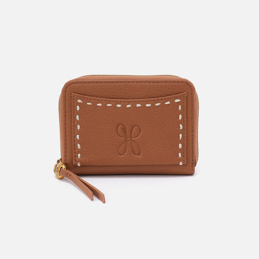 HOBO Hart Card Case In Pebbled Leather - Warm Honey