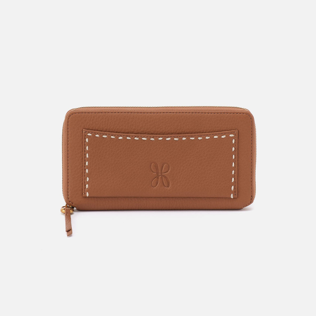HOBO Hart Large Wallet In Pebbled Leather - Warm Honey