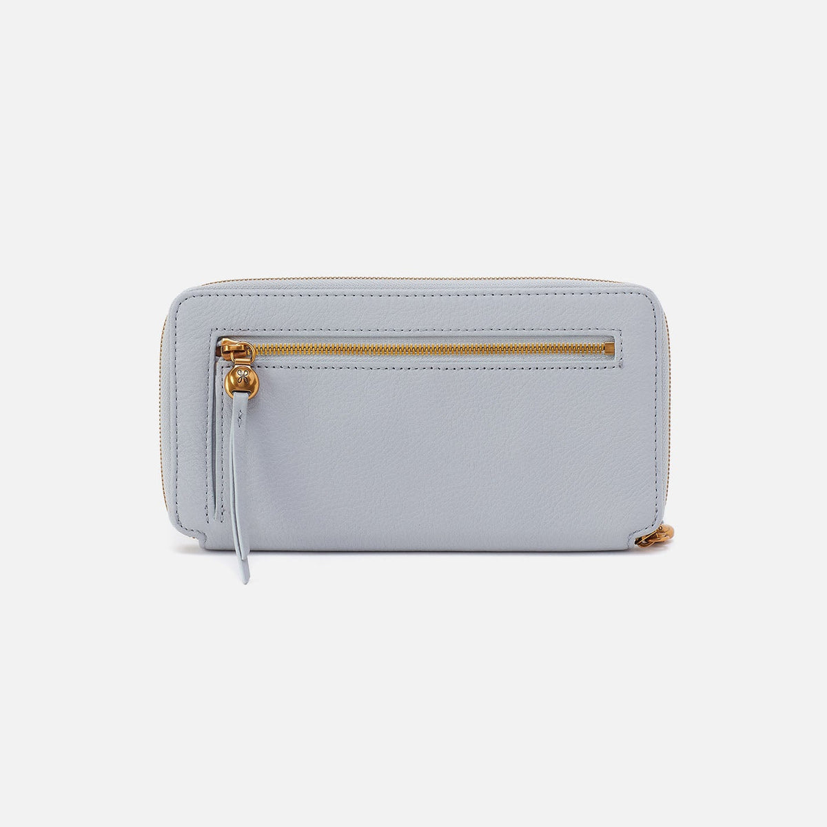 HOBO Hart Large Wallet In Pebbled Leather - Blue Pearl