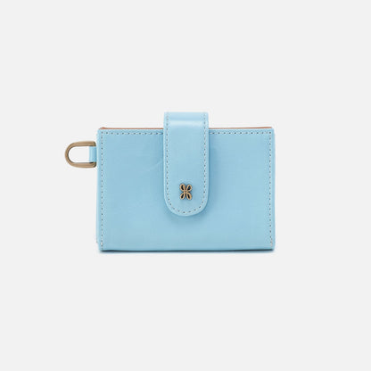 HOBO Jean Accordian Card Case In Polished Leather - Stratosphere
