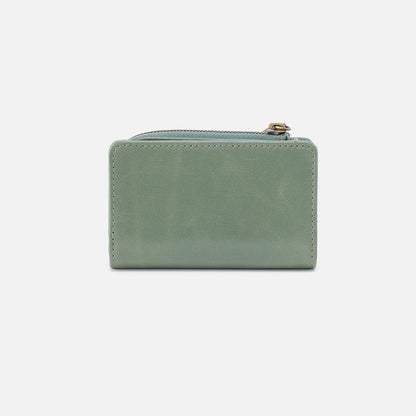 HOBO Jill Card Case In Polished Leather - Jade