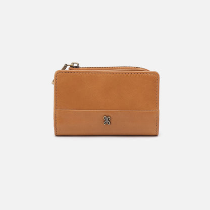 HOBO Jill Card Case In Polished Leather - Natural