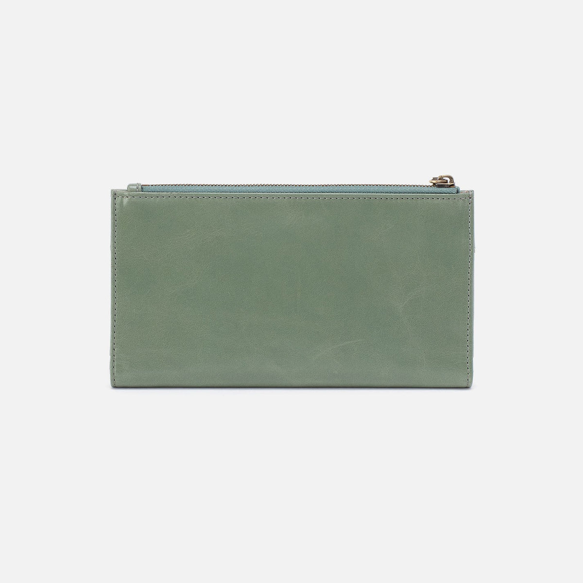 HOBO Jill Large Bifold Wallet In Polished Leather - Jade