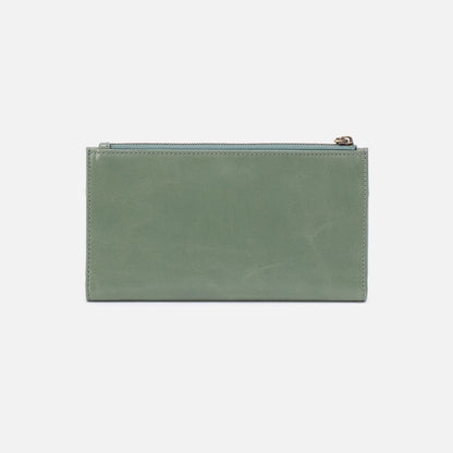 HOBO Jill Large Bifold Wallet In Polished Leather - Jade